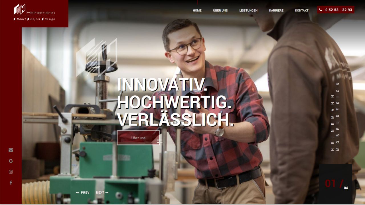 eine neue html5 Internetseite für Heinemann Mödeldesign in Bad Driburg - Höxter mit responsive Design 