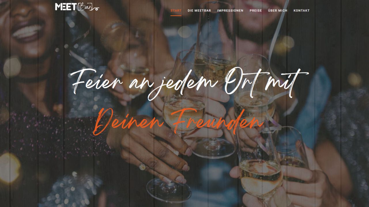 Eine neue mobile Webseite / Internetseite für Mellis Meetbar